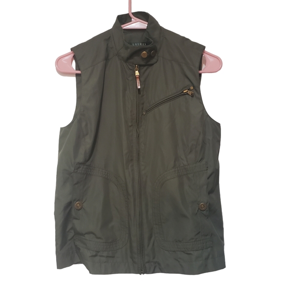 Lauren ralph lauren safari utility vest khaki green size M - Picture 1 of 6